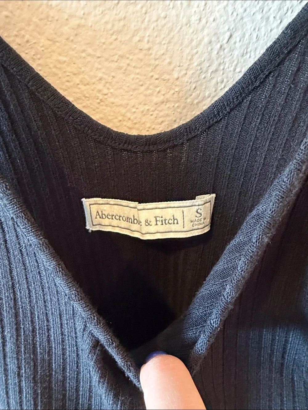 Abercrombie & Fitch Black Ribbed Maxi Dress